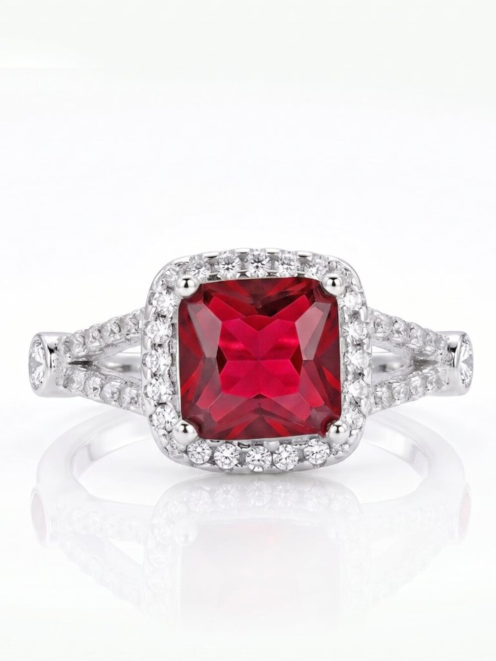 Red Ruby Gemstone Ring, 925 Sterling Silver Charmed Aroma Size 7